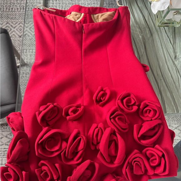 Valentino Garavani Women's Rose- Appliqué Strapless Minidress - Picture 2 of 4